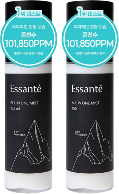 에쌍떼 1초만에 촉촉 승무원 수분 크림 미스트, 2개, 155ml