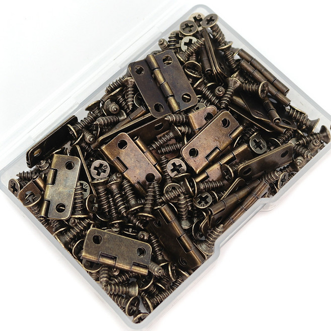 아이베란다 미니경첩 가구 소품 장식 철물 힌지 엔틱 16x13mm 50개 1세트