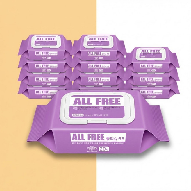 올프리 휴대용 유아 물티슈65 20매 총12팩