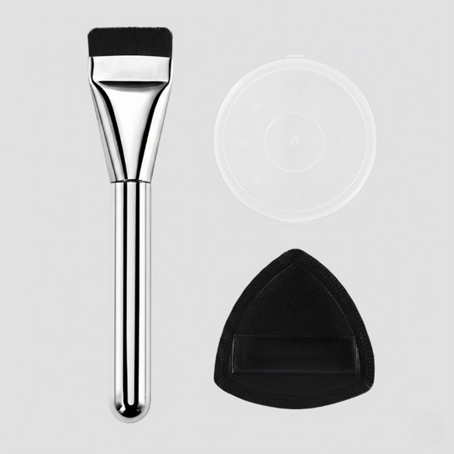 이지엔고 밀착 납작 파운데이션 브러쉬 +퍼프 세트, 1개