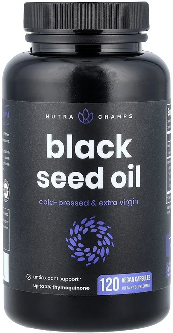 NutraChamps 블랙 시드 오일 베지캡슐 120정, 1개 - 쿠팡