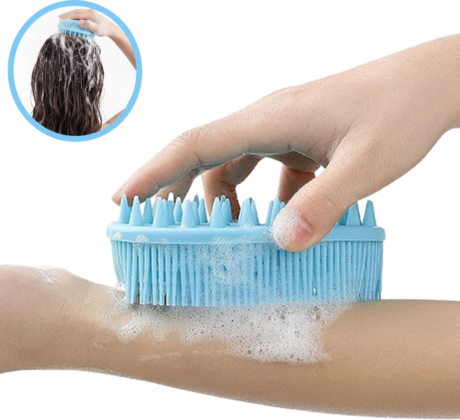 플로우샵 샴푸&샤워 올인원 실리콘 브러쉬, 1개, 1개입, 블루