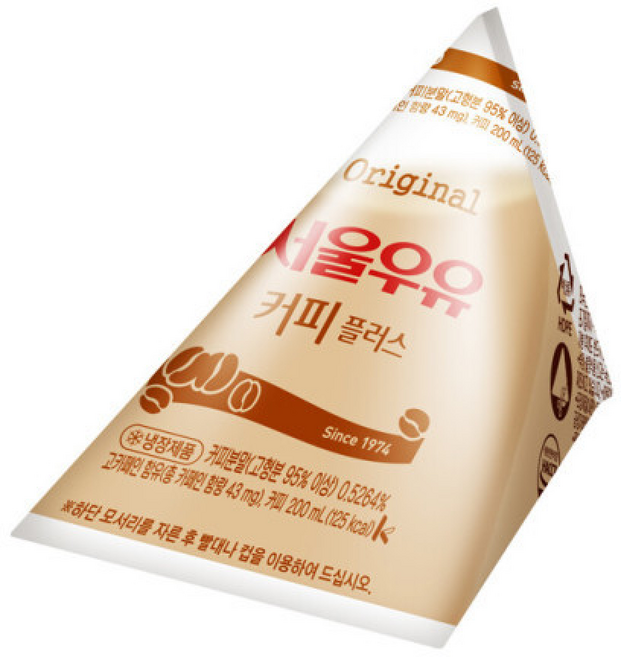 추억의 팩우유 커피우유 커피포리, 200ml