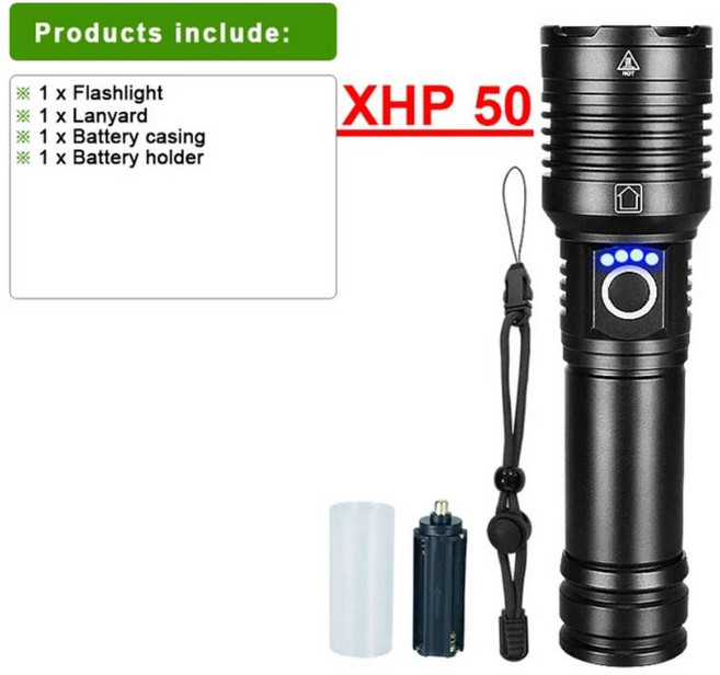 손전등 캠핑 랜턴 낚시 미니 후레쉬 XHP360 높은 강력한 LED EDC 자기 방어 충전 토치 플래시 조명 무단 디밍 롱 샷 램프, B