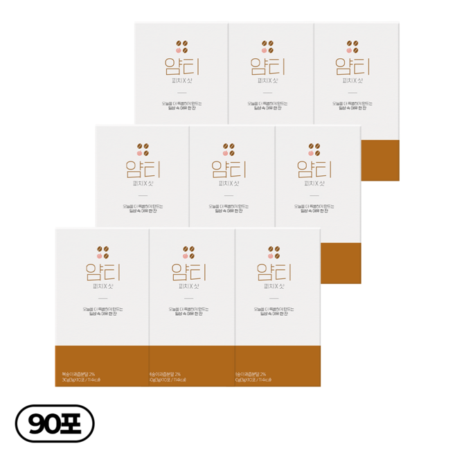 얌티 디카페인 아샷추 피치 샷, 9박스, 10개입, 3g