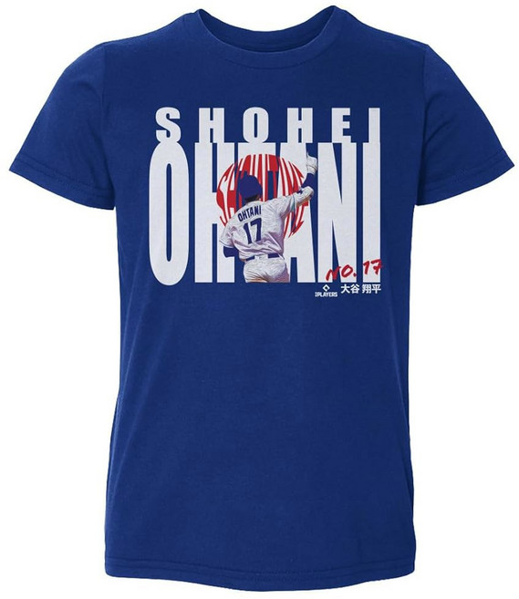 500 레벨 오타니 쇼헤이 셔츠 오타니 쇼헤이 로스앤젤레스 대담한 이름, Royal Blue, 3T