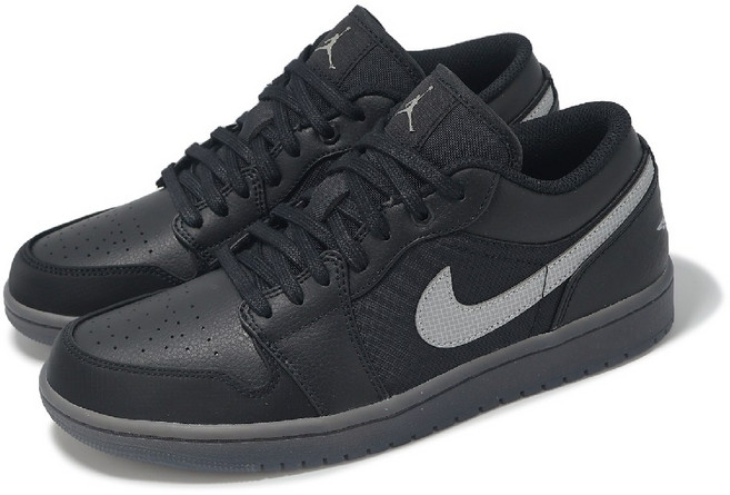 AIR JORDAN 1 LOW SE 休閒鞋 黑銀 低筒 焦糖底 反光 HV5968-001