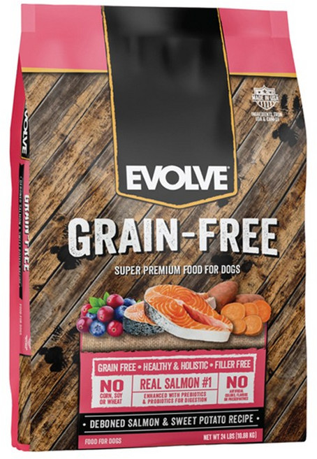 EVOLVE 전연령 그레인프리 독 건식사료, 연어, 10.88kg, 1개