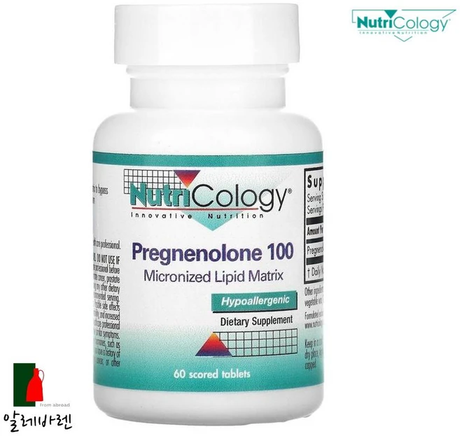 뉴트리콜로지 프레그네놀론 100 스코어드 타블렛, 1개 - 쿠팡