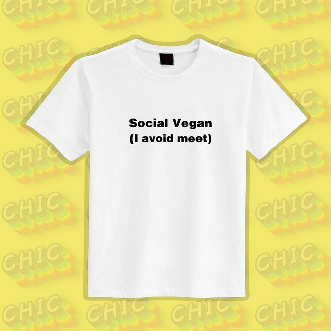 CHIC Social Vegan 中性寬版落肩T恤