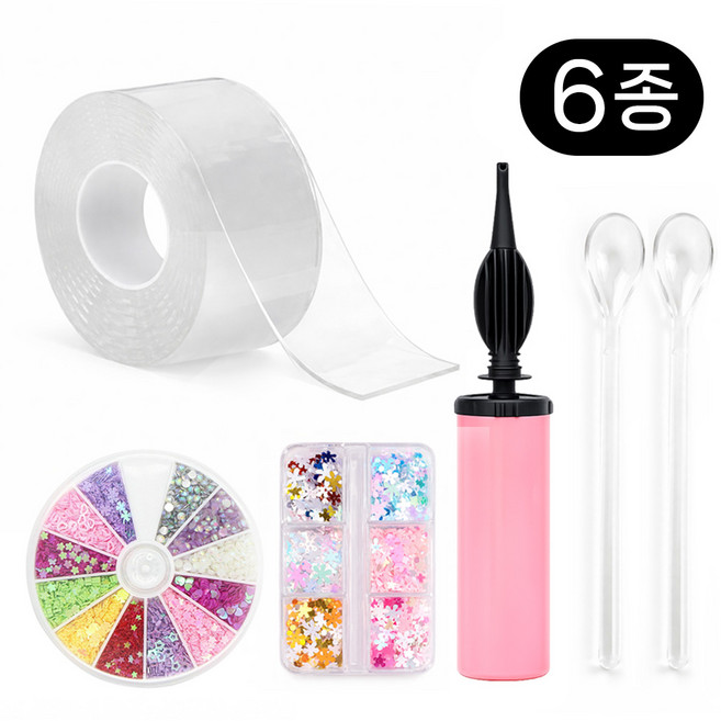 실리콘 양면 테이프 풍선 만들기 쉽고 즐거운 투명 큐브 공 풍선펫 DIY, 1세트, 옵션1. 테이프볼 6종 키트