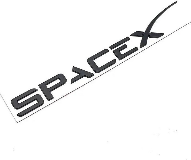스페이스 레터스 스티커 모델 테일 레터 라벨 엠블럼 자동차 아연, 1개, 1. SpaceX Black