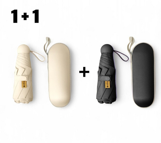 [1+1] 바이젤린 초경량 UV차단 미니 우양산(베이지 블랙 퍼플 핑크 스카이 그린)