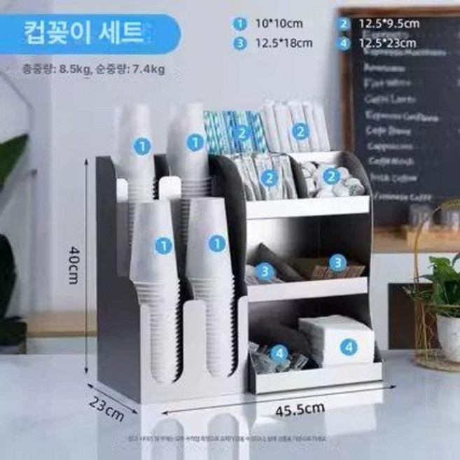 비닐디스펜서 카페 포장 봉지 홀더 봉투 비닐 정리함, 세트 2, 1개