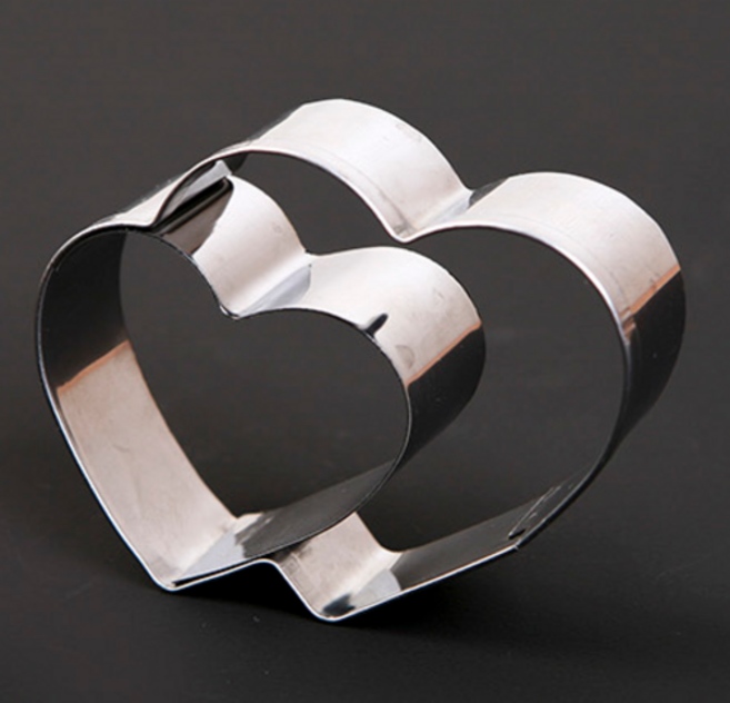 쿠킹플러스 더블하트 쿠키틀 스텐 쿠키커터 고명 모양틀 아이싱쿠키만들기, 개(cpa-20), 1개