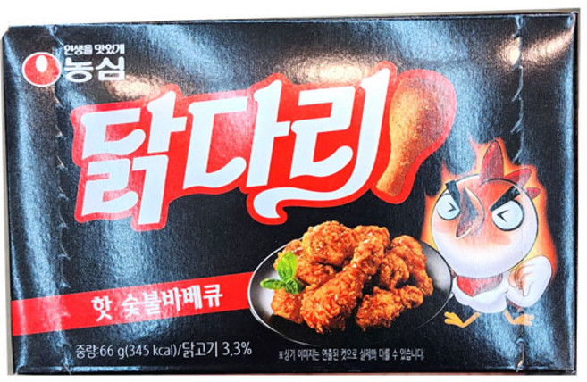 농심 닭다리 핫숯불바베큐 66g, 1개