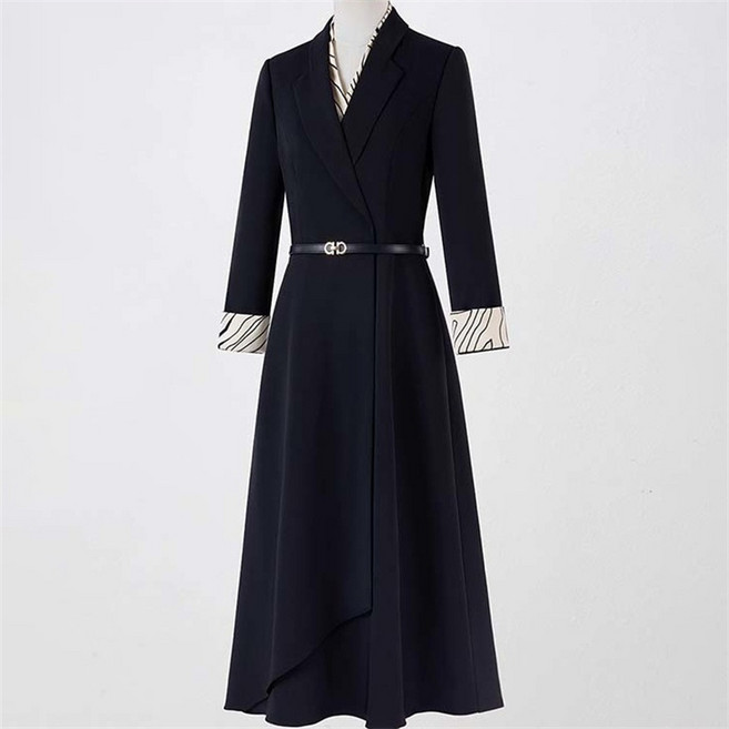 AOKADA 여성 봄 가을 슬림핏 브이넥 오피스룩 하객룩 심플 정장 원피스