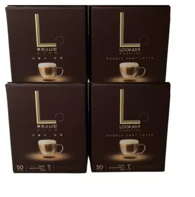 루카스나인 시그니처 더블샷라떼 50개입 x4개 (총200개) 대용량, 1개, 200개입, 14.9g