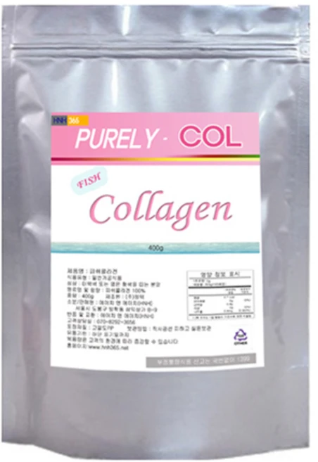 HNH365 젤텍 저분자피쉬콜라겐펩타이드 분말 대용량 400g 어린콜라겐 히알루론산 생선콜라겐가루 국내가공 HNH365 부모님선물베스트추천, 1개 - 쿠팡