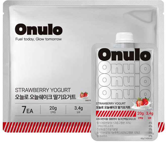 오늘로 오늘쉐이크 식사대용 단백질 쉐이크 딸기요거트맛, 7개, 40g