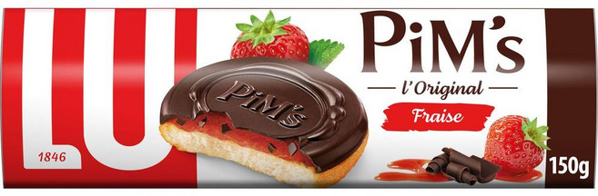 루 핌스 스폰지 케이크 토핑 위드 스트로베리 앤 초콜릿 LU Pim's sponge cakes topped with strawberry and chocolate 150g, 1개