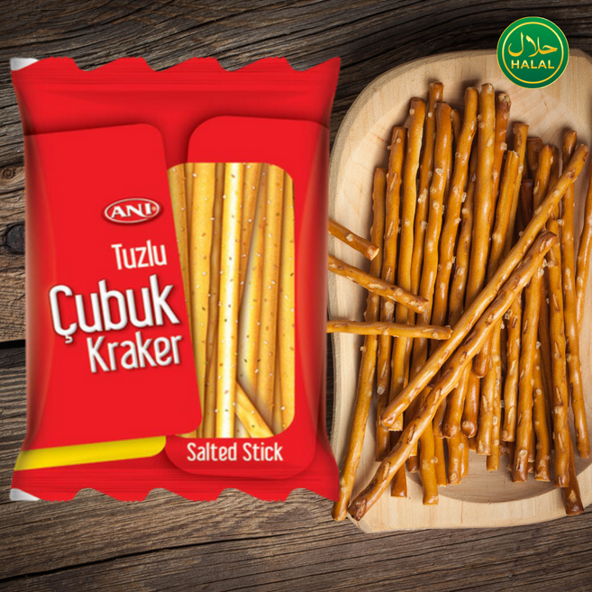 Turkish Salted Stick Crackers Tuzlu Cubuk Kraker 짭짤한 스틱 크래커 터키산, 10개, 150g