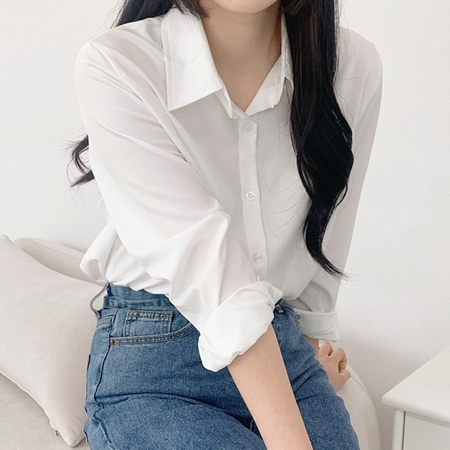 구김없는 링클프리 셔츠 긴팔 면접 남방 오피스 정장 빅사이즈 여성 블라우스