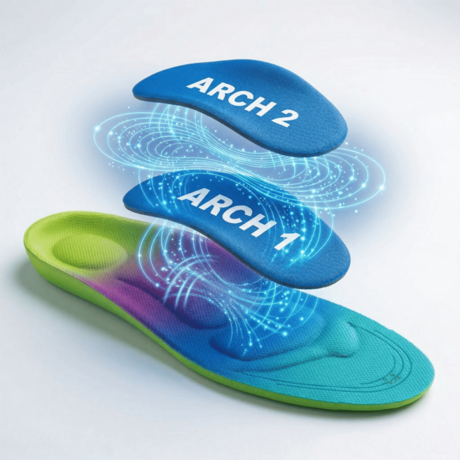 플라이풋 어린이 유아 족저근막염 오다리 안짱다리 평발 아치 자세 교정 깔창, 1개