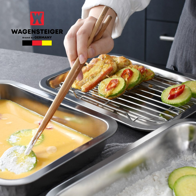 바겐슈타이거 올스텐 사각트레이 3종세트 일반형 깊은형 밧드 랙 트레이 튀김 김밥 스테이크, No.01 바겐 사각 트레이세트 1_일반형, 1개