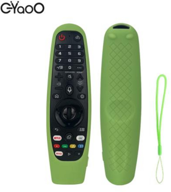 LGTV용 실리콘 리모컨 케이스 AN-MR20GA MR19BA MR650A MR600 리모컨 미끄럼 방지 LGTV 매직 리모컨 AKB75855501 커버 스킨, 3) Green Case No Remote