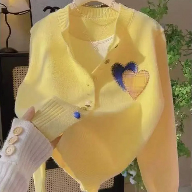 YG-2140 하트 라운드 니트 가디건