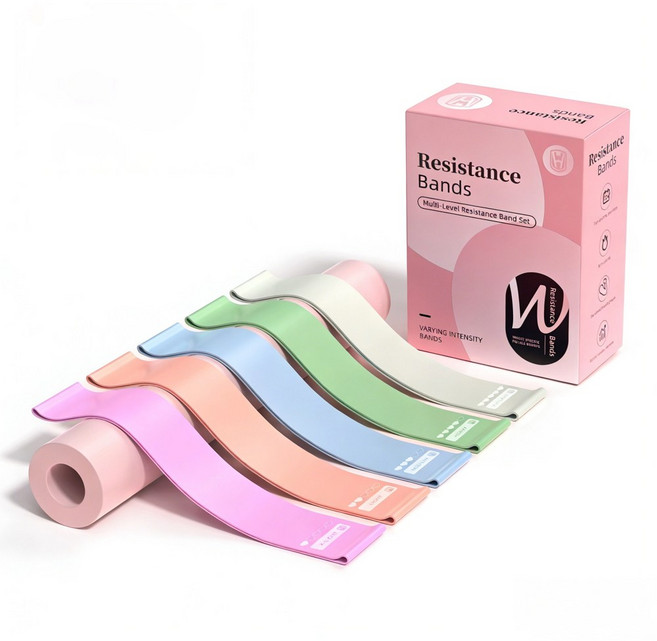 [5종세트] 저항대 스쿼트밴딩 힙밴딩 프리미엄 라텍스밴딩 순환대 운동용 운동대 남녀신체 스트레칭 크로스핏 훈련 홈트레이닝 물리치료 전리품 다리세트 5가지 난이도, 1세트, 퍼플+핑크+블루+그린+그레이