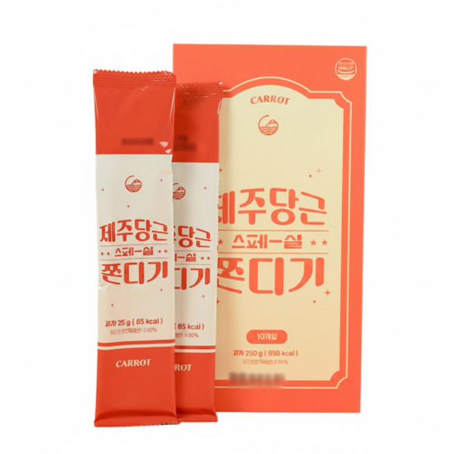 제주 당근 쫀디기 스페-샬 10개입 쫀드기 추억의 간식 여행 선물 기념품, 1개, 250g