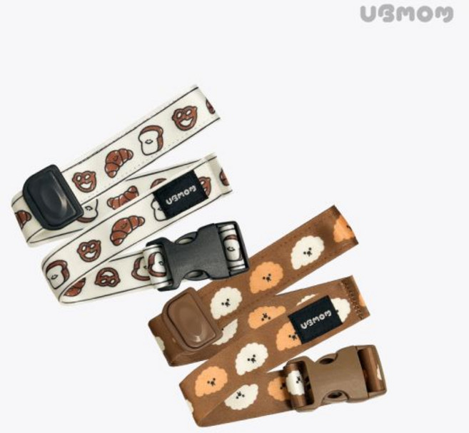 유비맘 젖병 빨대컵 다용도홀더 유모차 유아식탁의자 카시트스트랩, 초코