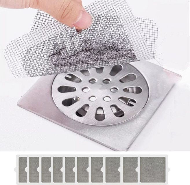 일상조은 욕실 배수구 거름망 화장실 하수구 머리카락 필터 10P, 실버
