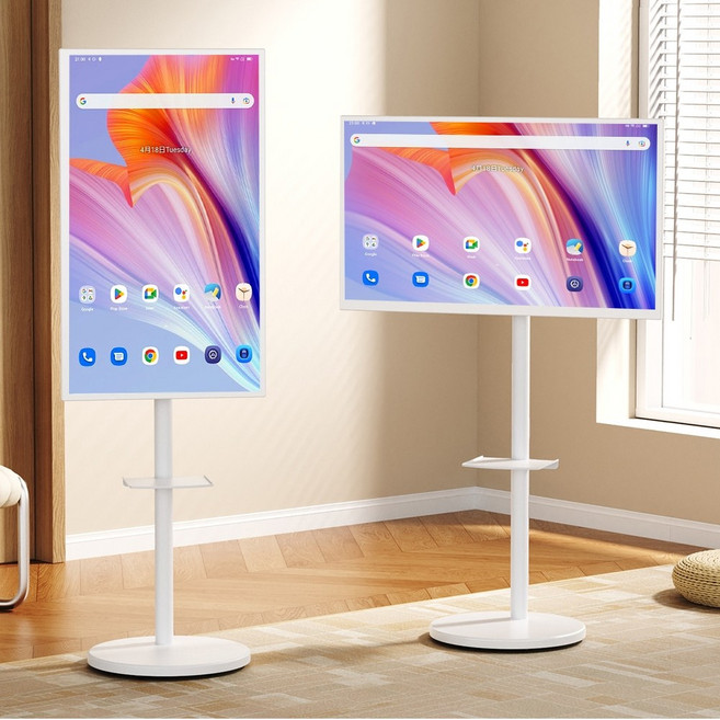 에비크 티비 거치대 32~40인치 TV 모니터 적용 이동식 티비 스탠드 거치대, 1개, 화이트