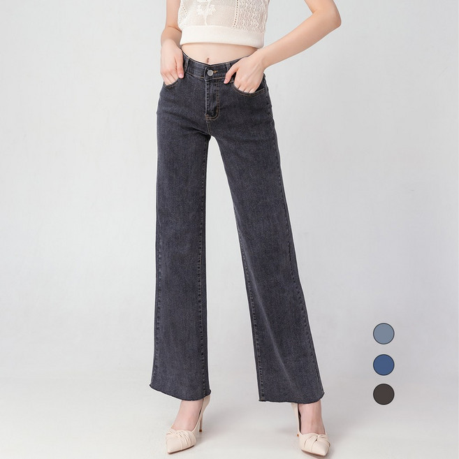 엘블로썸 여성 스판좋은 인밴드 슬림 와이드 롱 팬츠 (3단기장 키별)