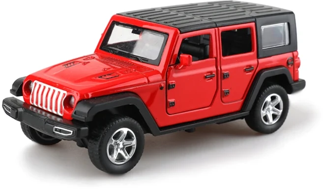 1:36 합금 지프 호환 랭글러 풀백 오프로드 자동차 장난감 모형 남자아이와 14세 이상, 05 Red