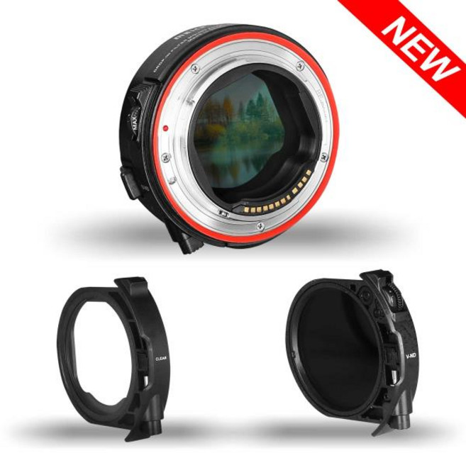 Meke MK EFTR C 드롭인 필터 마운트 어댑터 캐논 EF/EFS to EOSR 가변 ND 포함, 04 VND Filter, 1개