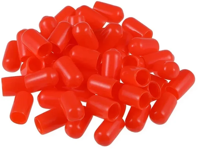 5-50pcs 검정색 빨간색 고무 엔드 캡 비닐 스레드 보호기 볼트 나사 용 안전 커버 빠른, 30 4mm 50pcs, 01 red