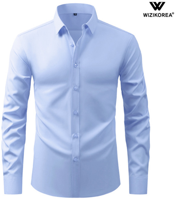 남성 구김없는 링클프리 스판 와이셔츠 슬림핏 남자 긴팔 셔츠 정장 WI009S
