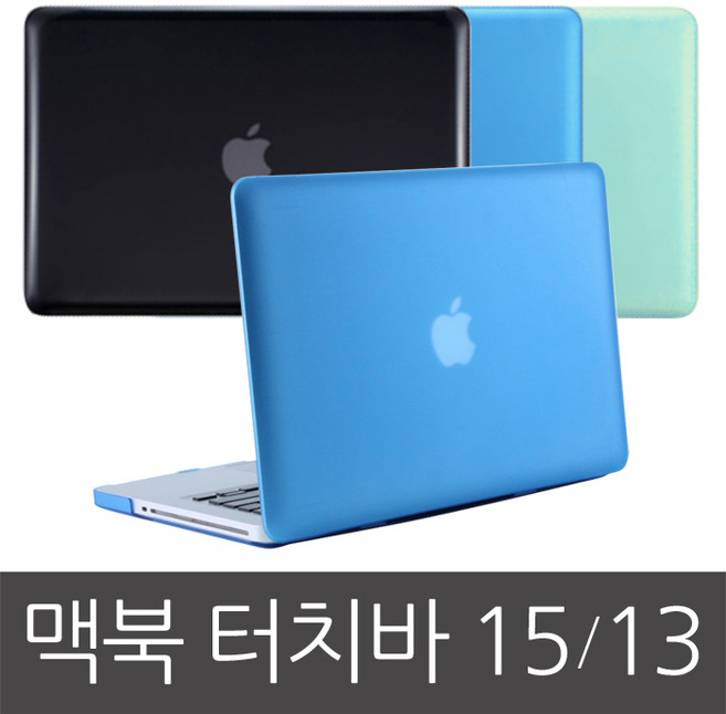 맥북 터치바 15형 13형 2018 2017 슬립 하드 케이스 A1990 A1707 A1989 A1706, 블루, 1개