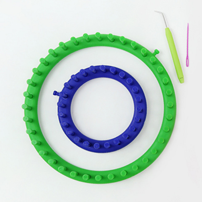 [앵콜스] 원형 뜨개룸(낱개) 뜨개실 뜨개룸니팅 손뜨개, 원형 뜨개룸 14cm(블루), 1개