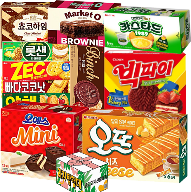 사무실 과자세트 11종 간식 모음, 1세트, C세트 오뜨 빅파이 오예스미니 빈츠 카스타드 외
