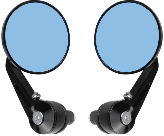 오토바이 네이키드 바엔드 백미러 원형, 블랙, 1개