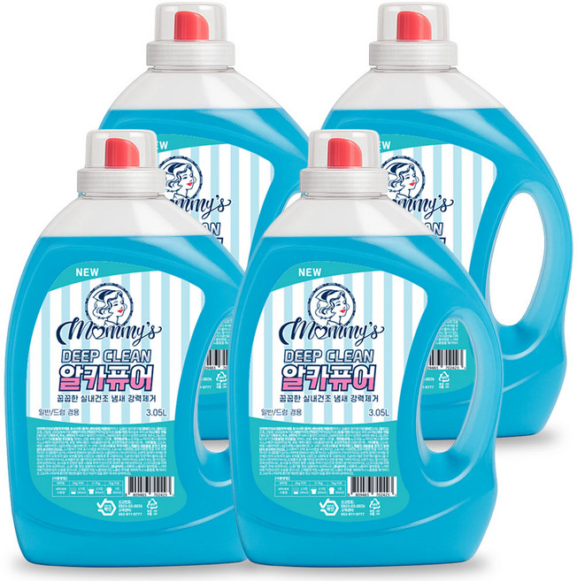 마미스 알칼리 액체세제 딥클린 알카퓨어젤, 4개, 3050ml
