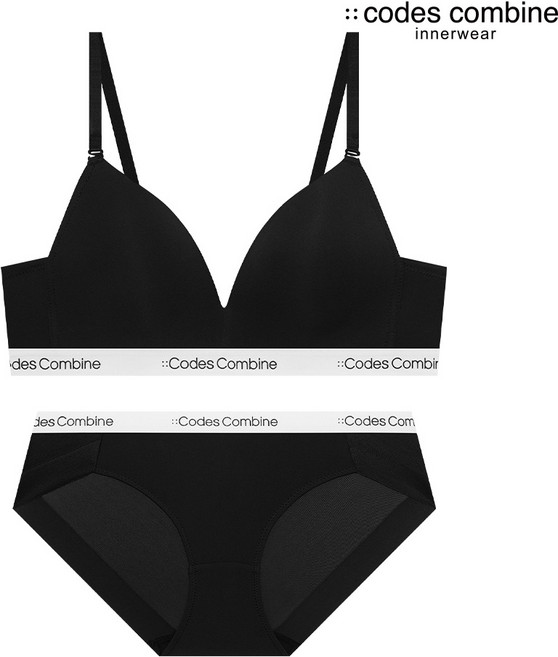 에어로쿨 트라이앵글 로고 브라렛 팬티세트_블랙