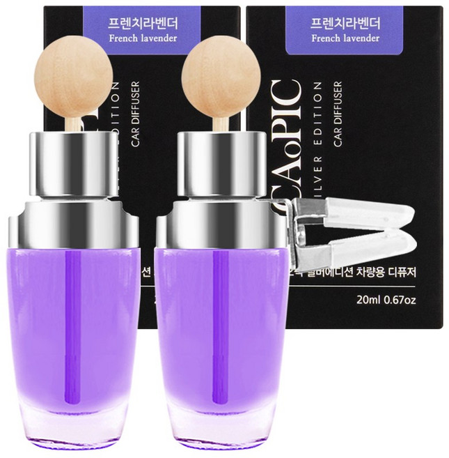 카오픽 실버에디션 차량용 송풍구 디퓨저 20ml, 2개, 프렌치라벤더