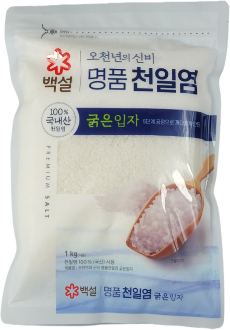 백설 오천년의 신비 명품 천일염 굵은입자, 1kg, 1개