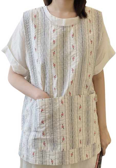 방가지똥 미니 동백꽃자수, 1개, 앞치마